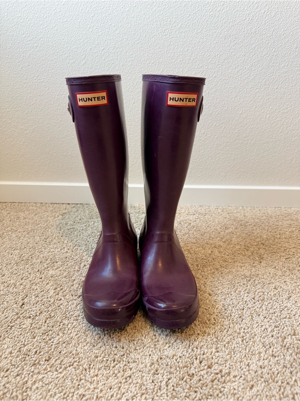 Hunter Tall Waterproof Rain Boots in Deep Plum
